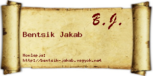 Bentsik Jakab névjegykártya